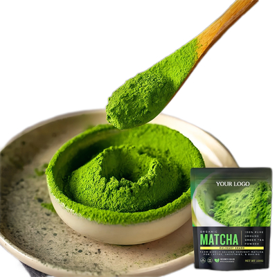 Restoran için Özel Etiket 100g Yeşil Matcha Çay Tozu
