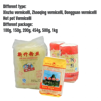 Zhaoqing / Xinzhu 500g Kurutulmuş Pirinç Çubuğu Erişte Hızlı Pişirme Erişte