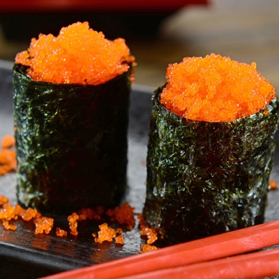 Masago Tobiko Capelin Balık Karaca suşi uçan balık yumurtası Dondurulmuş Capelin
