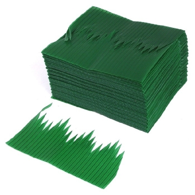 7.5cm Yeşil Yaprak Yemek Servis Araçları Dekorasyon Plastik Suşi Yaprağı
