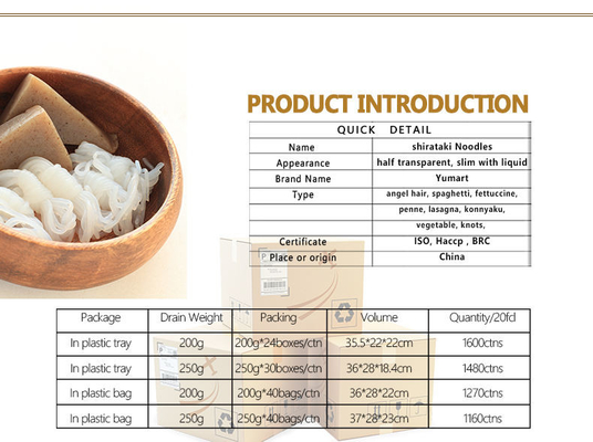 Düşük Kalori Shirataki Konjac Noodle Glutensiz Konjac Shirataki Rice